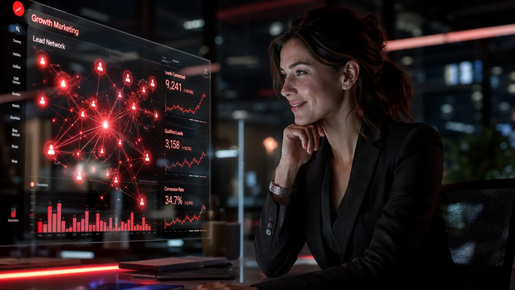 Dashboard showing custom AI Lead Generation agent qualifying, scoring, and routing business leads in real-time