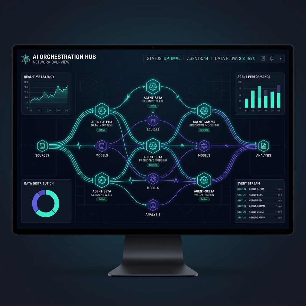AI Agent Operator interface showing automated data workflows